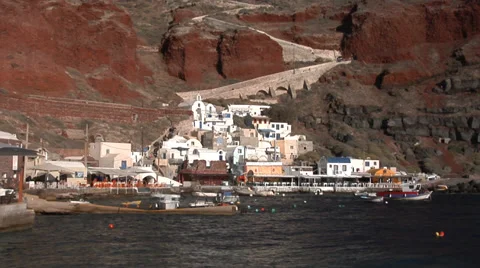 Port in Santorini, Greece. Stock Footage 34246680