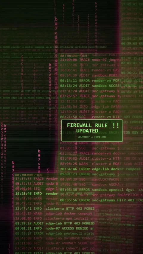 Port Scan Active Alert Cybersecurity Digital Background Stock Footage 335344434