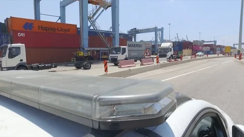 Port security vehicle Stock Footage 118596694