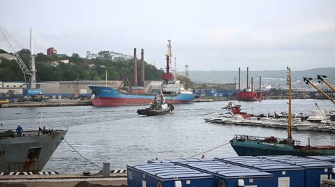 The port with ships. continued Stock Footage 61527874