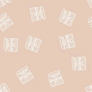 Port shopping line seamless pattern Illustrazione stock