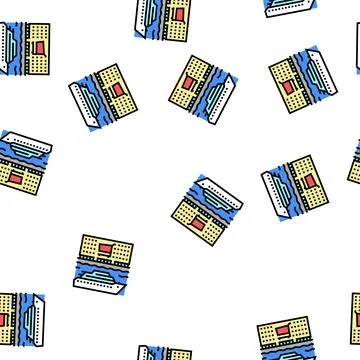 Port shopping vector seamless pattern Stock Illustration