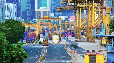 The port of Singapore Stock Footage 61792644