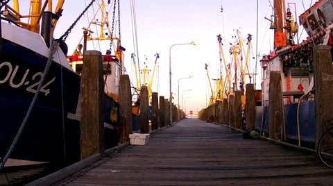Port in a small town Breskens. Stock Footage 35757989
