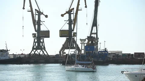 The port of Sochi before the Winter Olympic Games Stock Footage 26016316