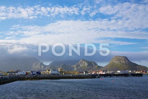 Port of sorland on vaeroy Stock Photos