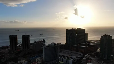 Port of Spain during sunset Stock Footage 119968319