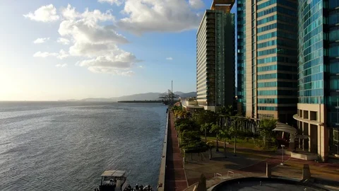 Port of Spain skyscrapers Stock Footage 119844063