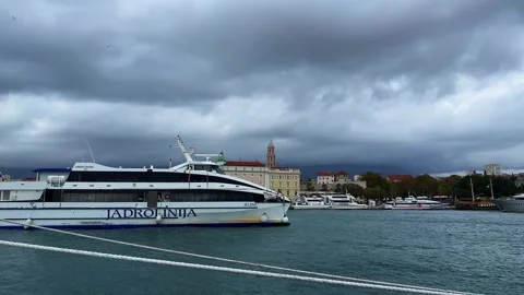 Port of Split in Croatia 4K Stock Footage 244373789