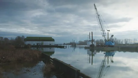 Port of Steveston pier Video stock 235250384