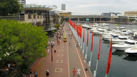 Port of Sydney promenade Stockbeeldmateriaal 102428427