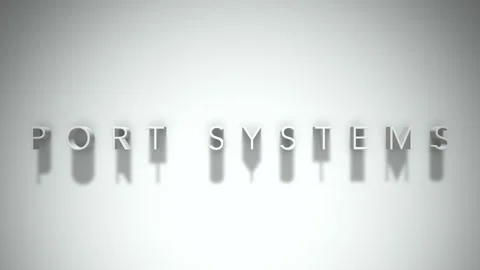 Port systems 3D title animation white text on a white background Stock Footage 299370146