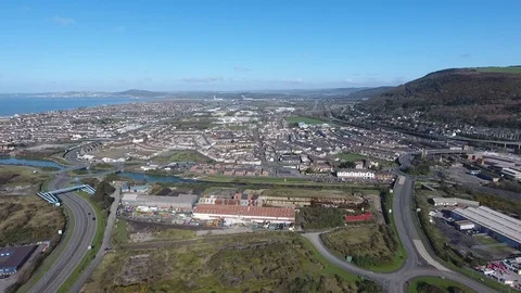 Port Talbot Sandfields estate Stock Footage 107727091
