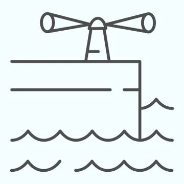 Port thin line icon. Dock vector illustration isolated on white. Dockside Stock Illustration