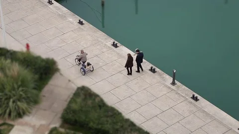 At the Port Tilt Shift effect Stock Footage 75217953