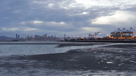 Port time lapse Stock Footage 34936359
