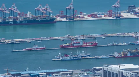Port time lapse Stock Footage 61955701