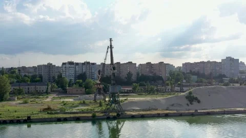 Port tower crane Stock Footage 133409769