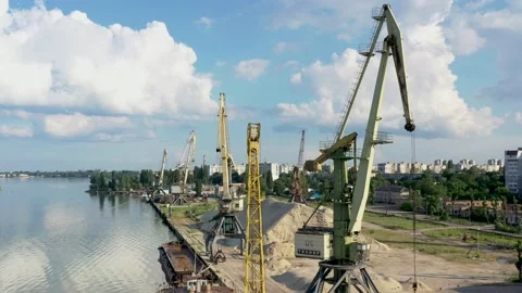 Port tower crane Stock Footage 133409810