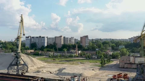 Port tower crane Stock Footage 133409848