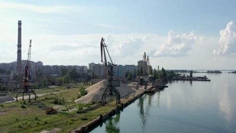 Port tower crane Stock Footage 133409858