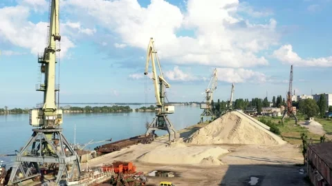 Port tower crane Stock Footage 133412397