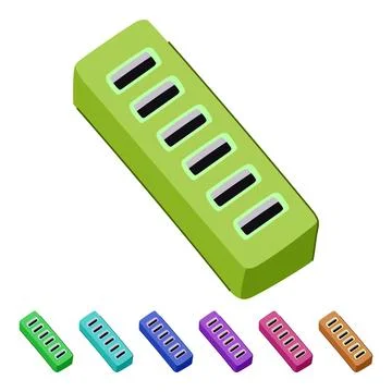 Port usb hub vector cartoon graphic Illustrazione stock