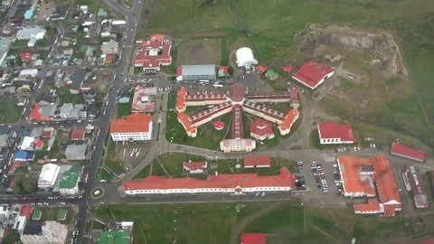 Port of Ushuaia view from above. Stock Footage