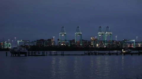 Port of Virginia 1 Stock Footage 301908498