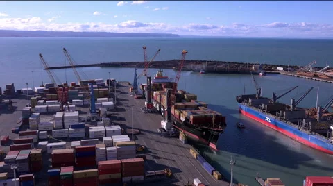 Port wide in timelapse 4k Video stock 40094628