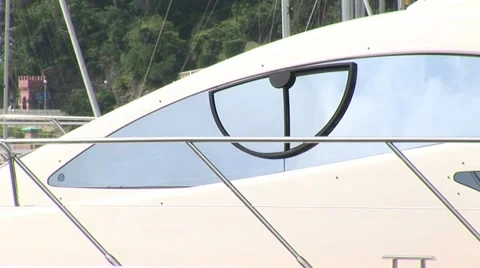Port window of a yacht Stock Footage 22303604