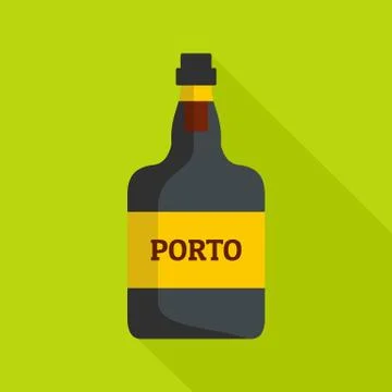 Port wine icon, flat style Stockillustratie