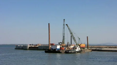 Port works construction Video stock 692507