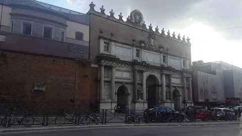 Porta del Popolo, Rome, Italy Stock Footage