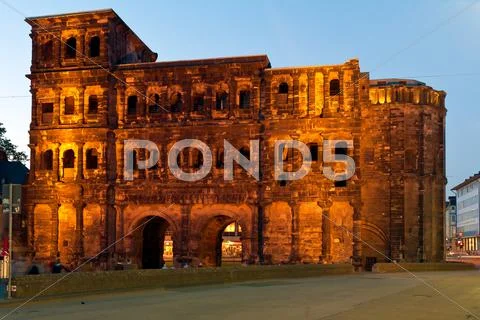 The porta nigra, view from south, trier, germany Stock Photos