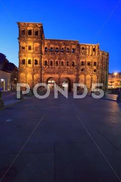 The porta nigra, view from south, trier, germany Stock Photos