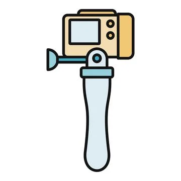 Portable action camera recording adventures for vlogging Stockillustratie