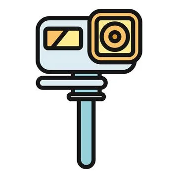 Portable action camera recording extreme sports and adventures Stock Illustration