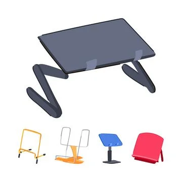 Portable adjustable stand and media holders for comfortable reading Stock Illustration