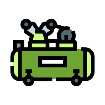 Portable air compressor machine for industrial power tools Ilustração Stock