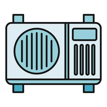 Portable air conditioner cooling unit ventilation climate control Illustrazione stock