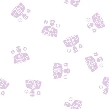 Portable appliance testing glyph seamless pattern Stock Illustration