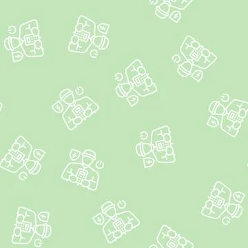 Portable appliance testing line seamless pattern Stock Illustration