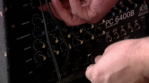 Portable Audio Mixer Console Desk. Close Up. Vidéo 156720859