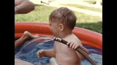 Portable backyard pool fun Video stock 48222676