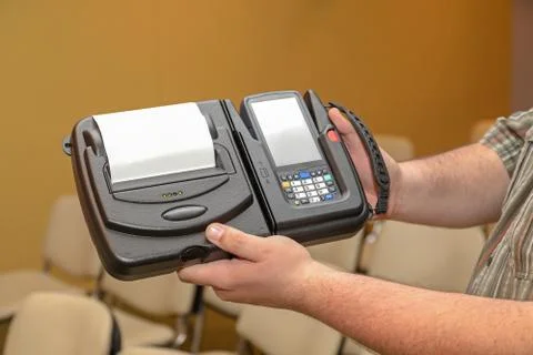 Portable Bar Code Printer Foto stock