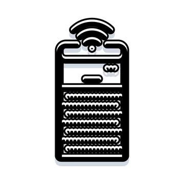 Portable battery pack charging with wireless signal icon Stock Illustration