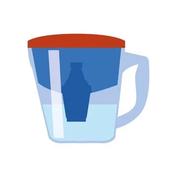 Portable blue water filter pitcher. Stock Illustration