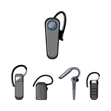 Portable bluetooth headset devices for wireless communication Illustrazione stock