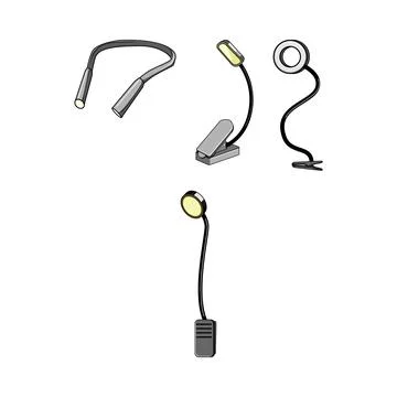 Portable book reading lights a collection Stock Illustration